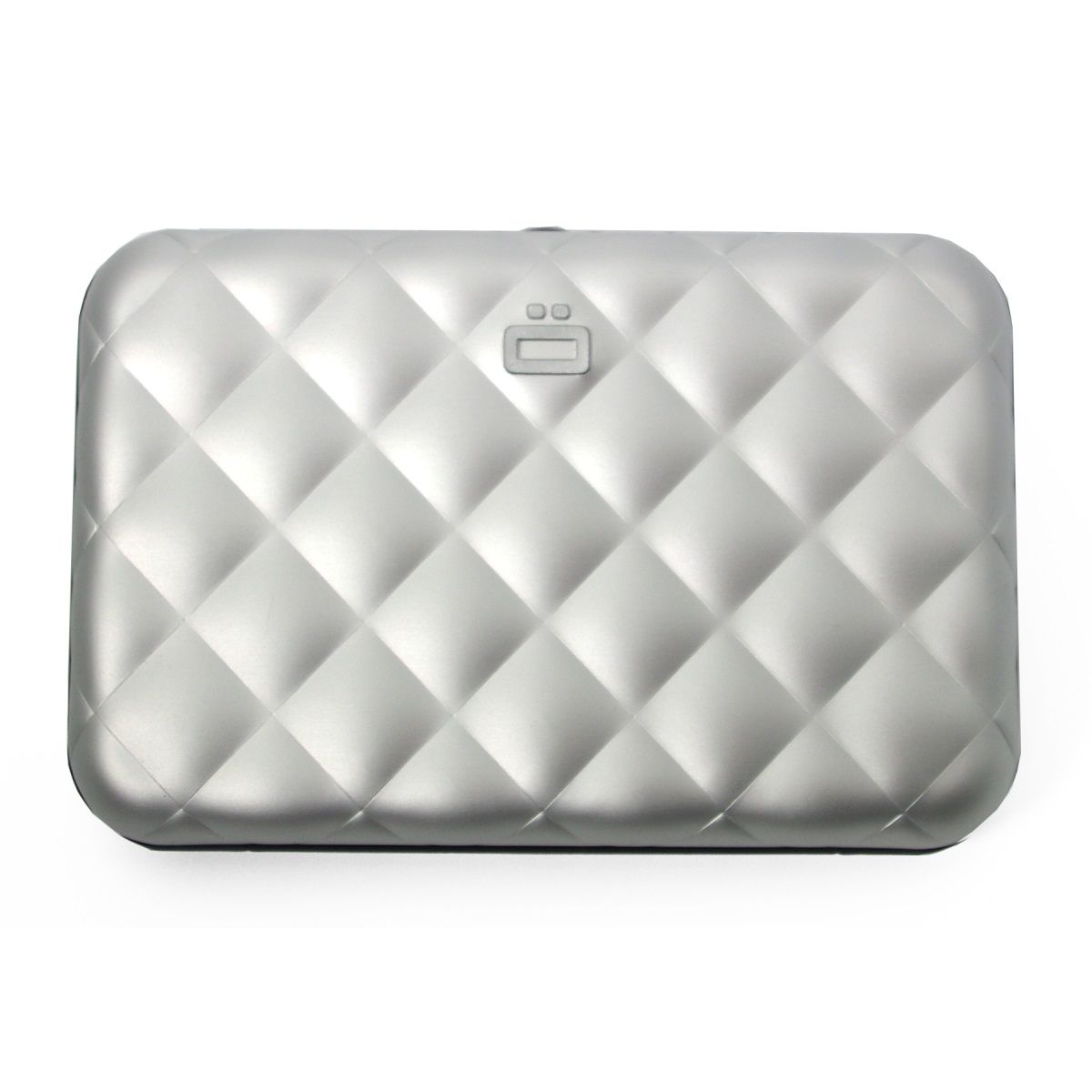 OGON Aluminum Wallet Quilted Button - Silver